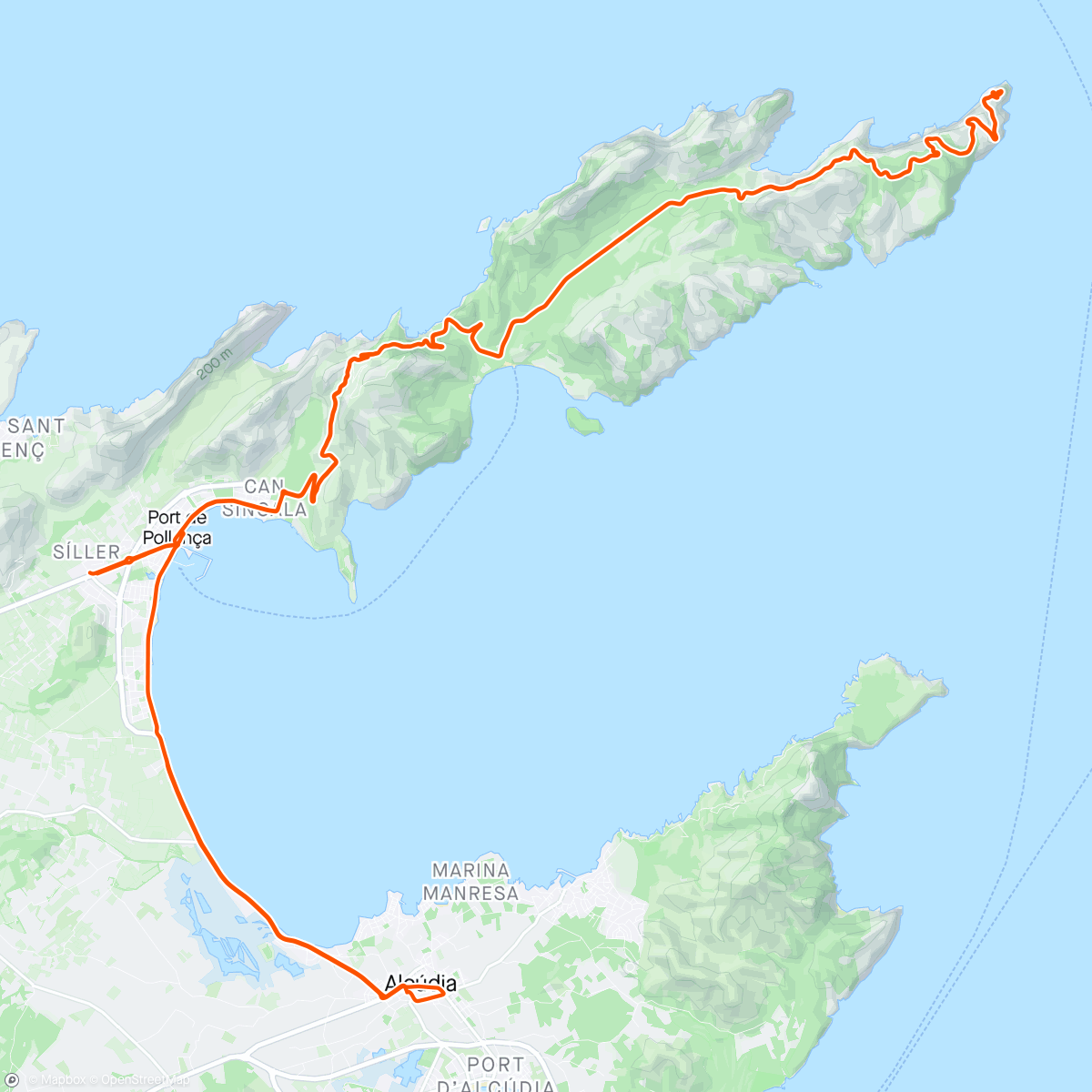 Map of the activity, Cap formentor 👊
