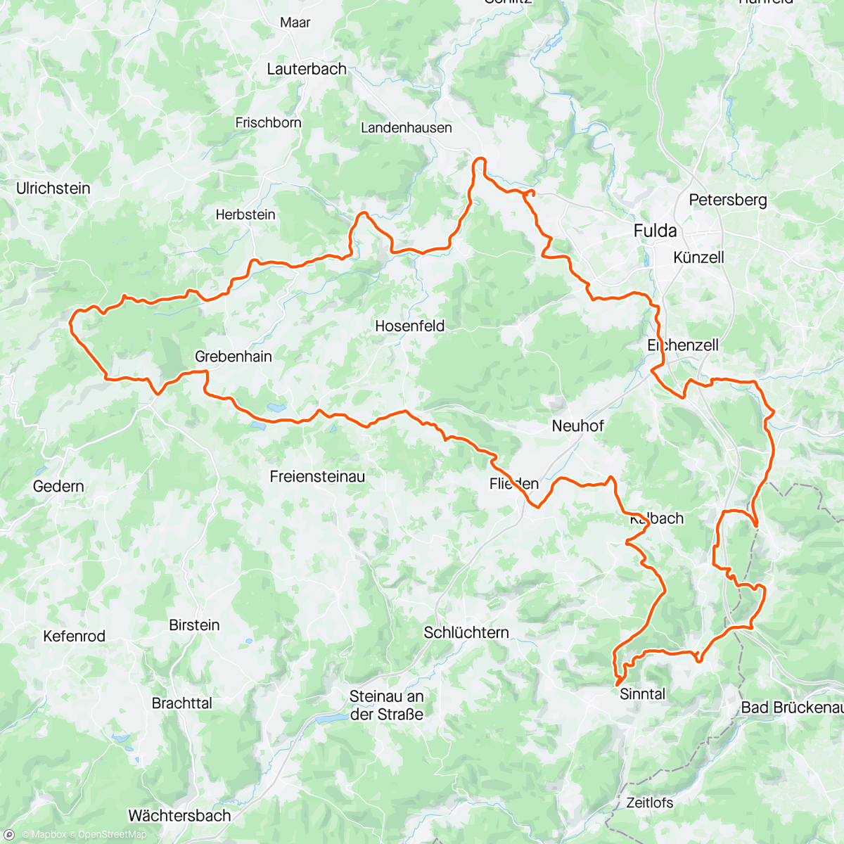 Map of the activity, Röhn-Radmarathon 
Teil 1