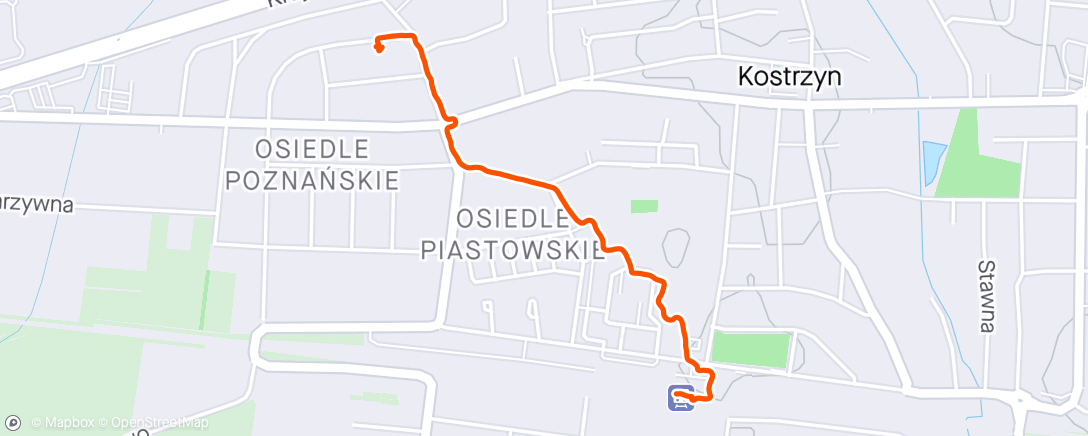 Map of the activity, Pieszo od ulicy Moniuszki w Kostrzynie ➡️ dworca kolejowego Kostrzyn Wielkopolski przez centrum miasta Kostrzyn.🇵🇱🚄