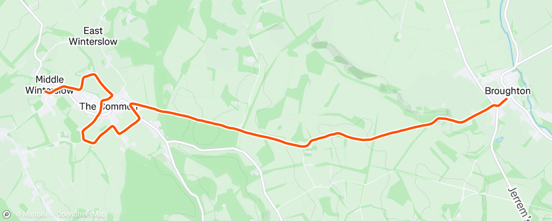 Map of the activity, Lunch Trail Run