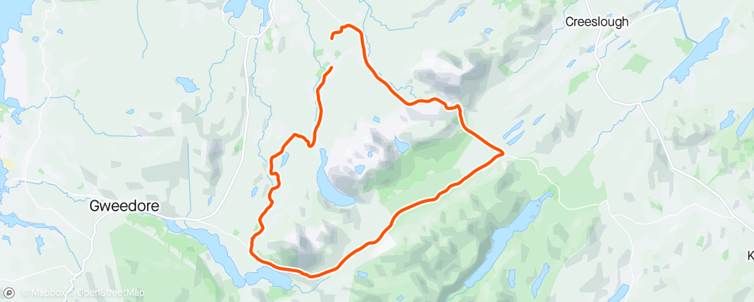 Map of the activity, Dunlewy-Errigal-Muckish