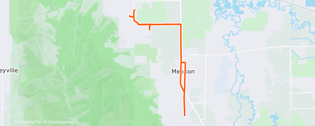 Map of the activity, Afternoon Run