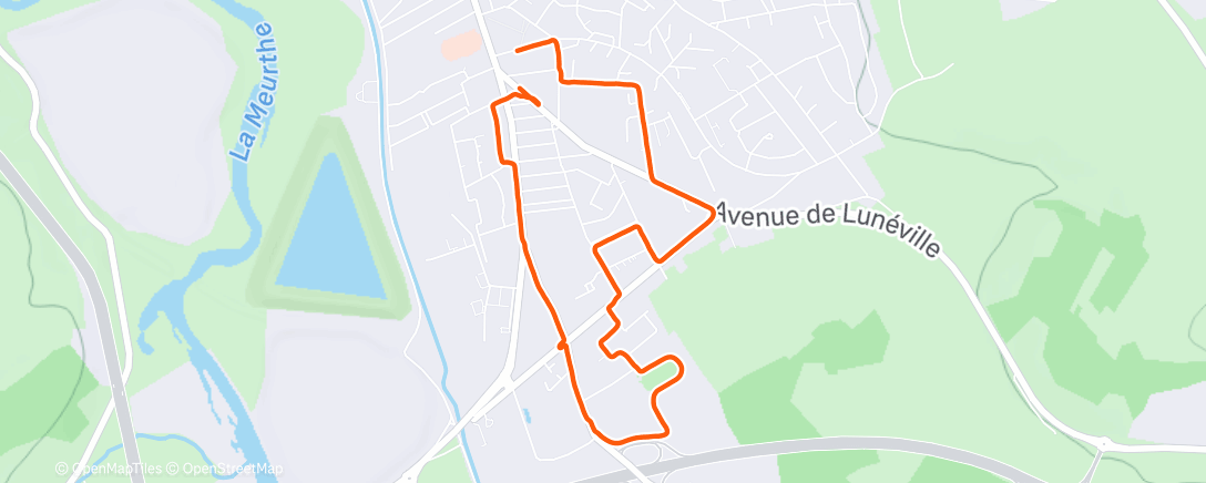 Map of the activity, Course à pied le matin