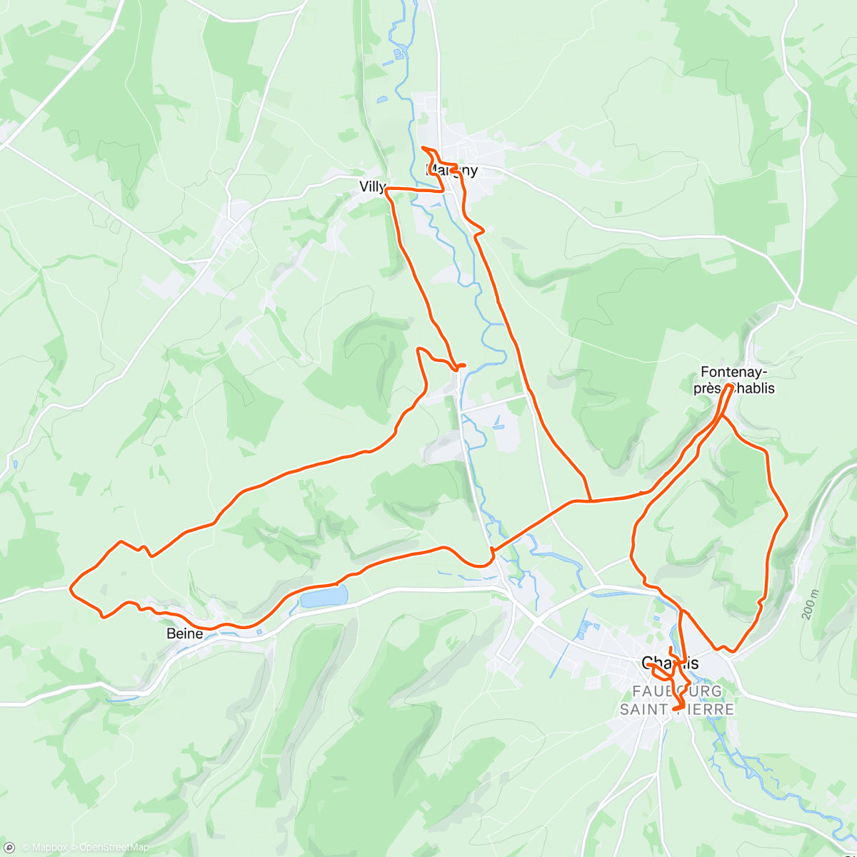 Carte de l'activité Mon 1er de marathon de Chablis