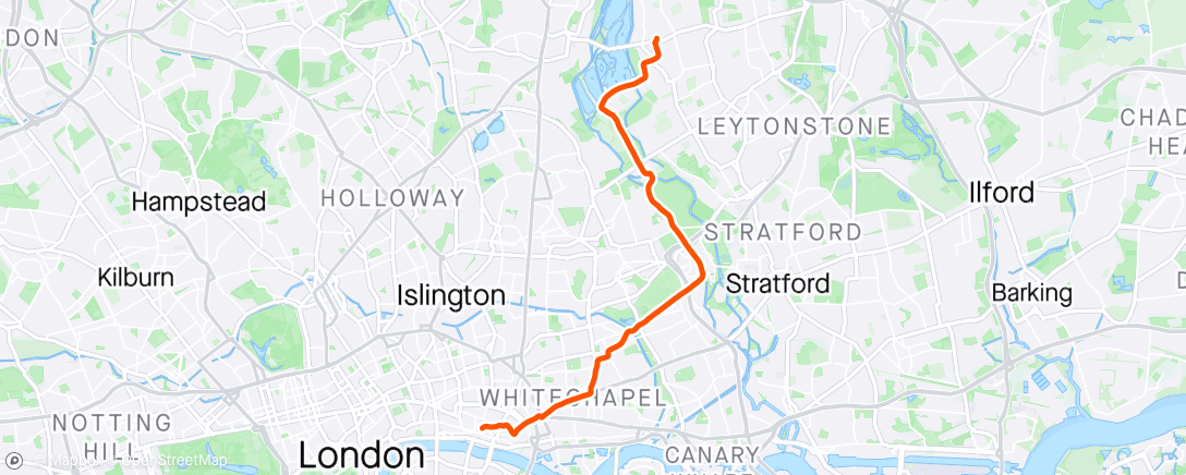 Map of the activity, Commute Run