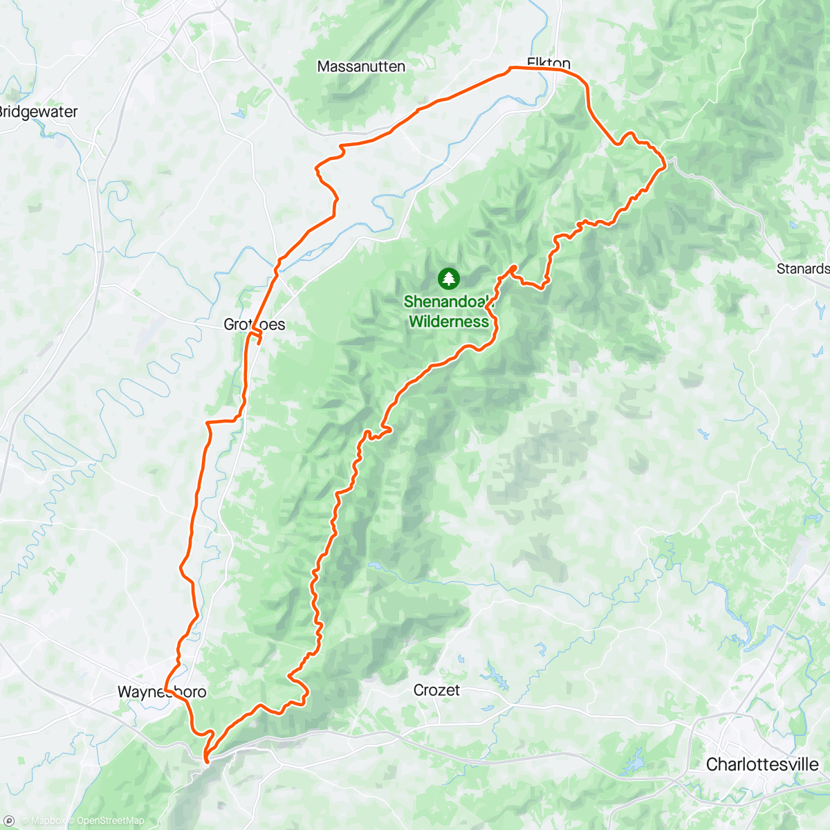 Map of the activity, Le fameux Blue Ridge Skyline