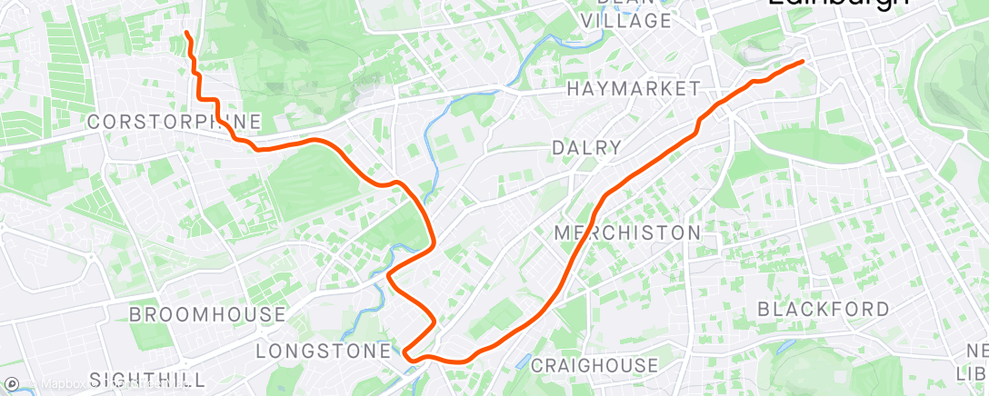 Map of the activity, Run home from work