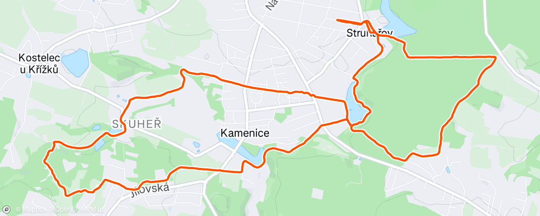 Map of the activity, Lunch Run