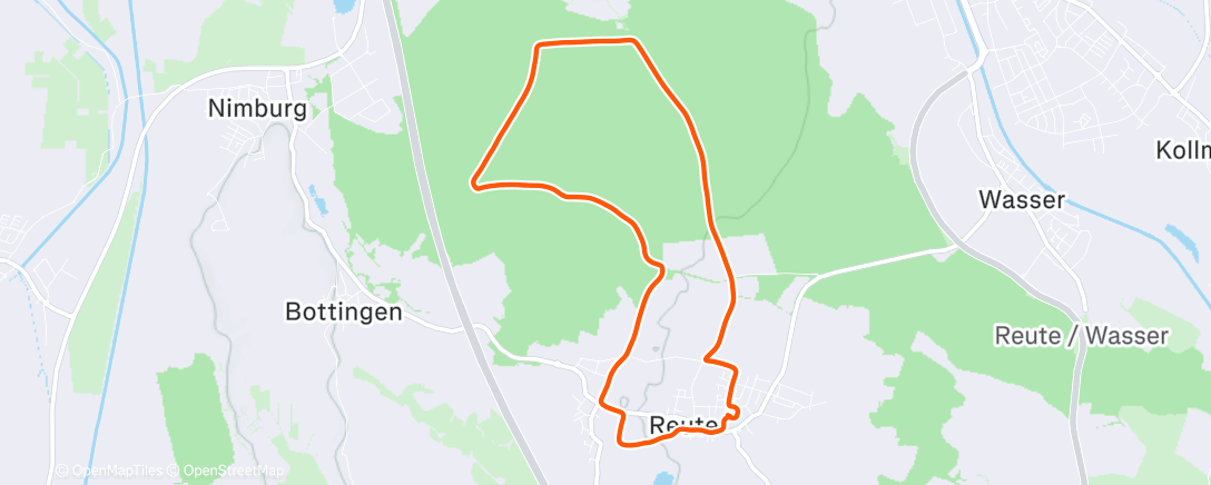 Map of the activity, Afternoon Run
