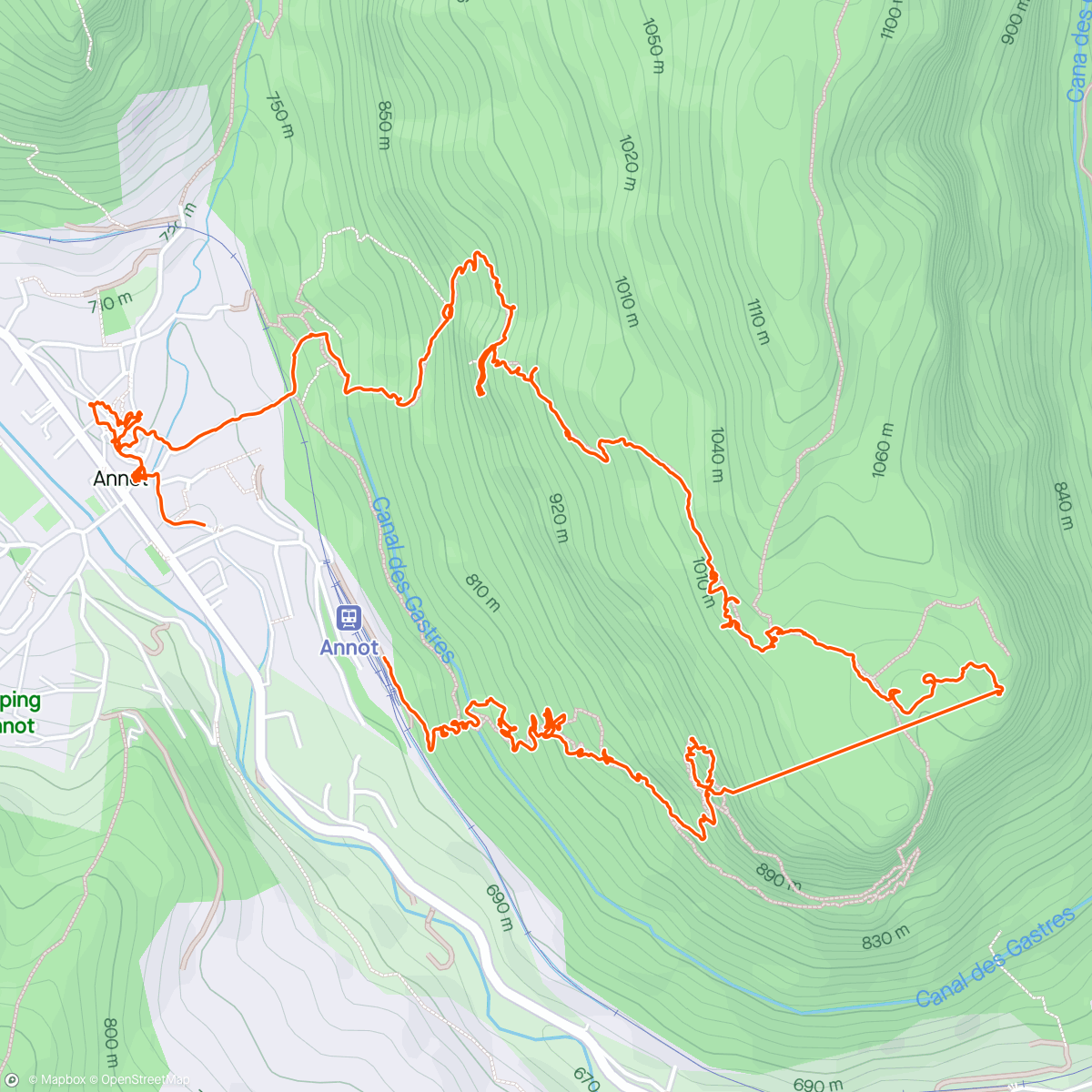 Map of the activity, Grès d'Annot.