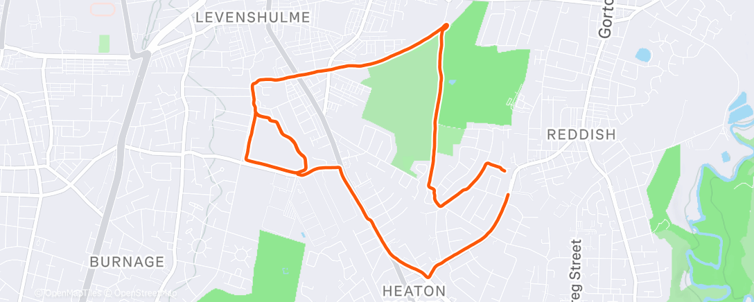 Map of the activity, 60-Minute Run