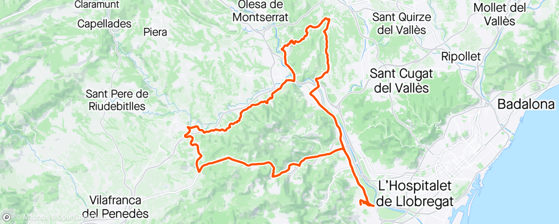Map of the activity, Martorell Castellbisbal Ulastrell Gélida San Sa Casots Ordal