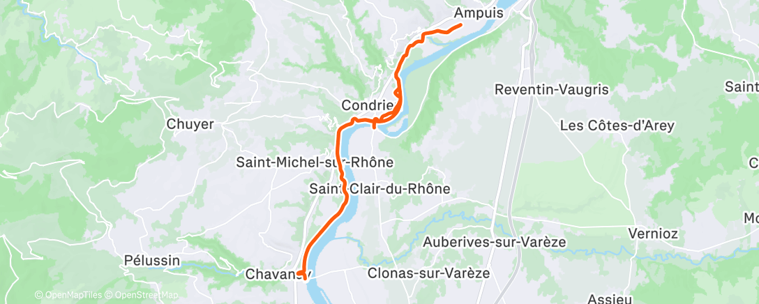 Map of the activity, Footing + 5km / 8km AS42