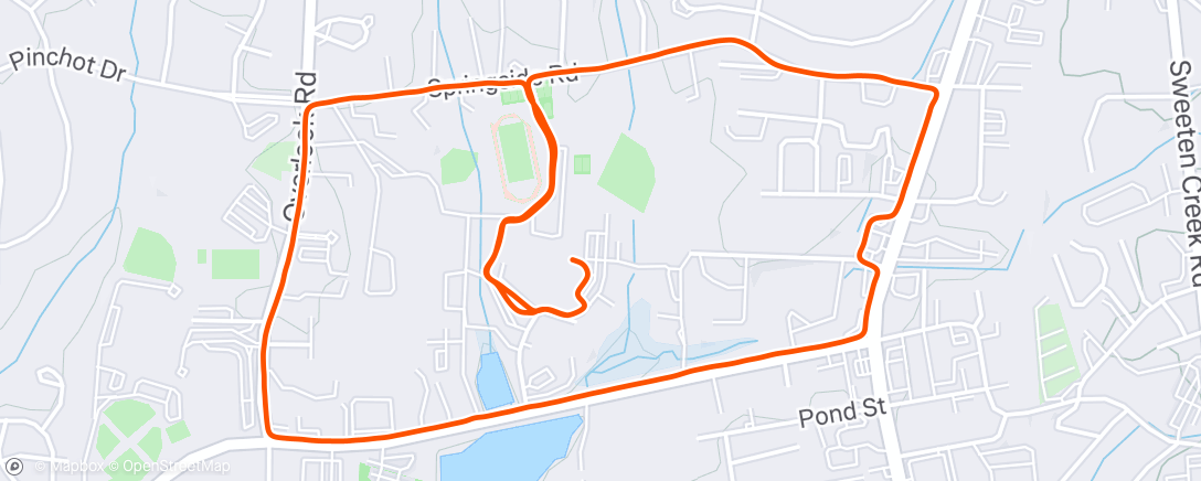 Map of the activity, Afternoon Run