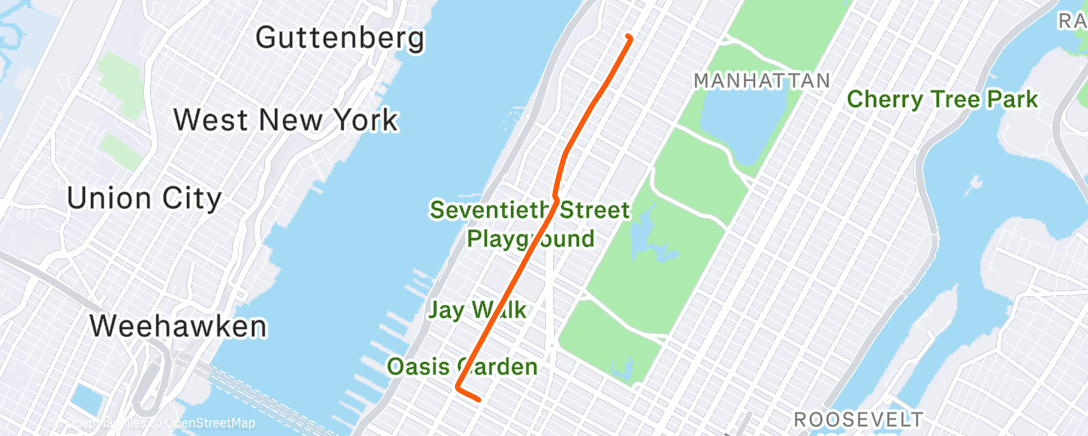 Map of the activity, Evening Ride