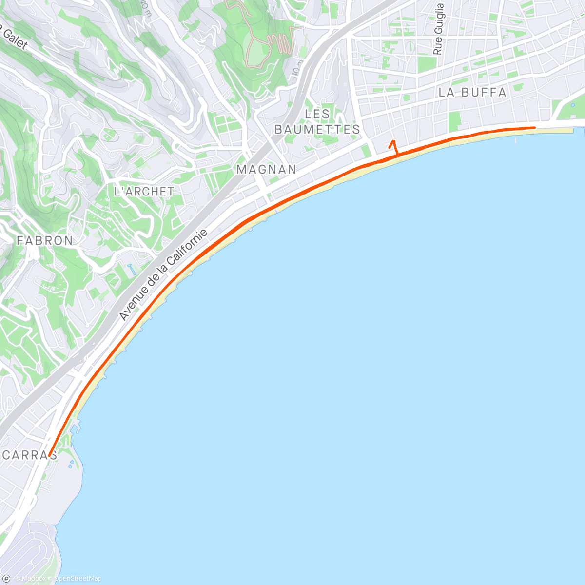 Map of the activity, Morning Walk og Nice Semi Marathon event👍