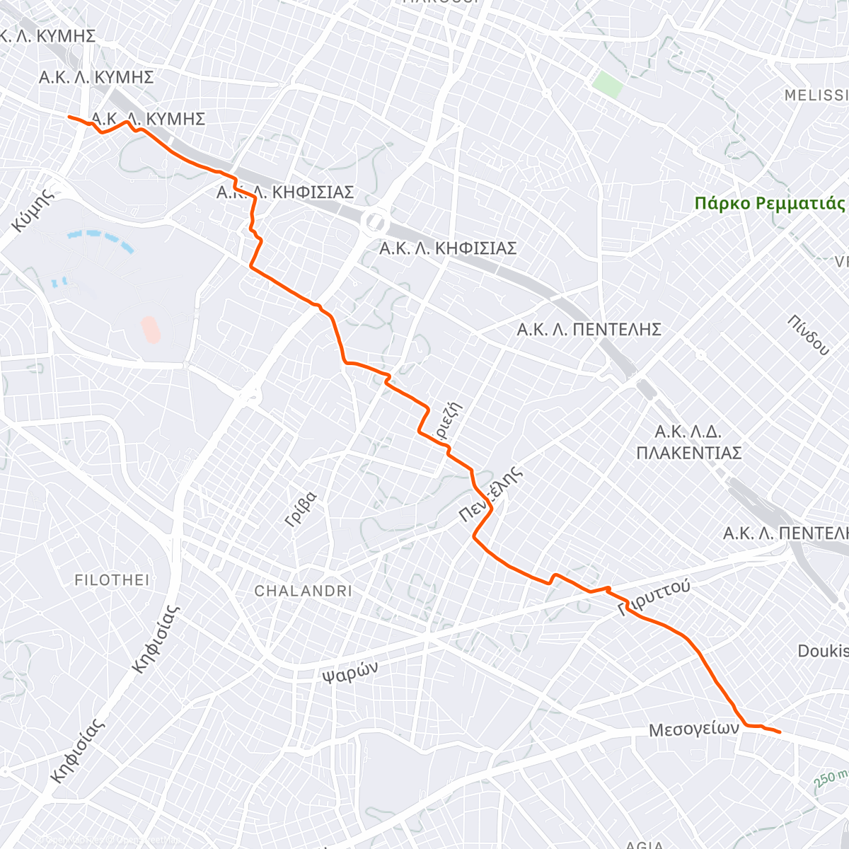 Map of the activity, Run back FROM work!