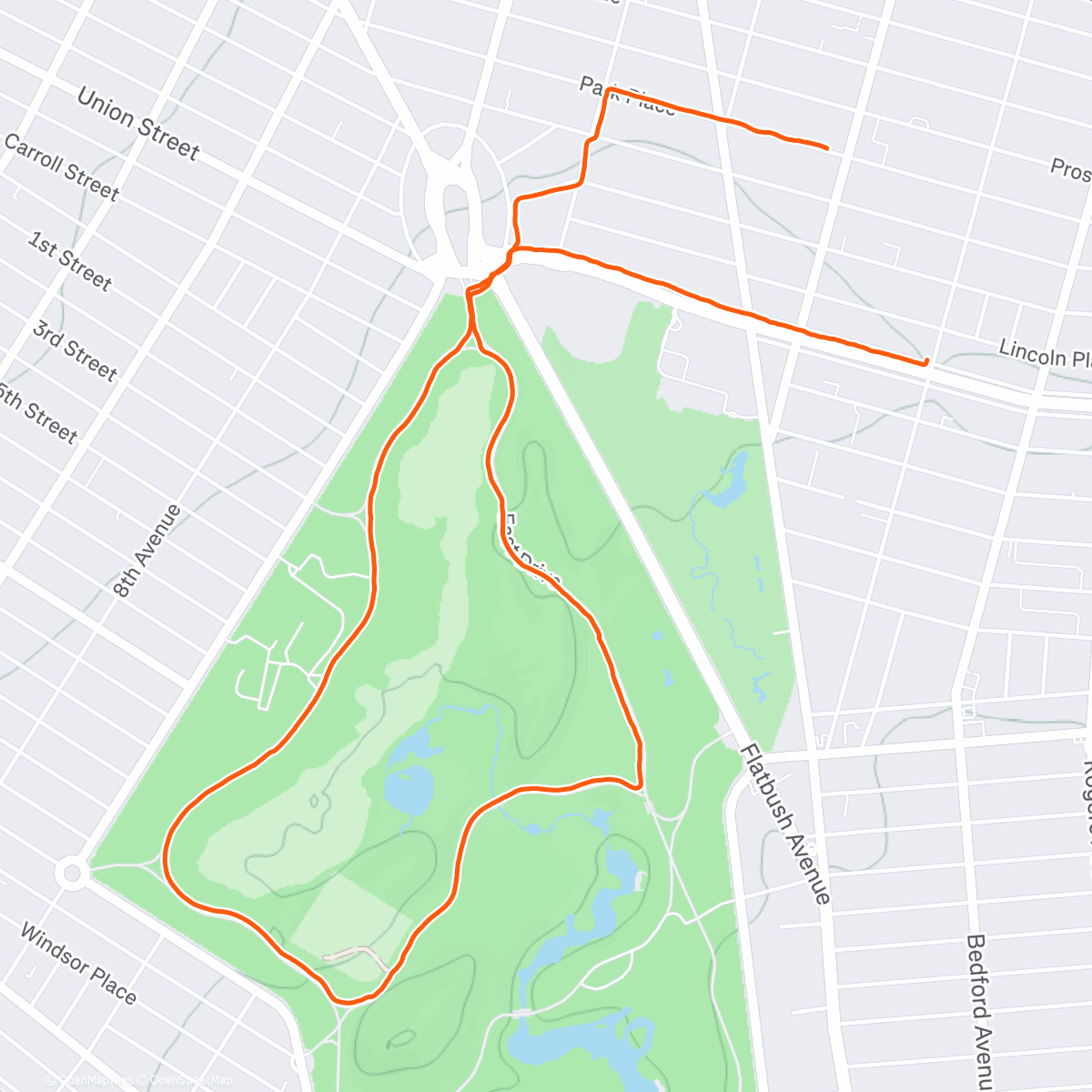 Map of the activity, Pippy Couch to 5k