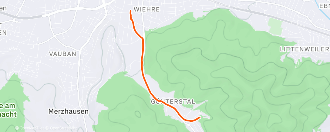 Map of the activity, Lauf am Nachmittag