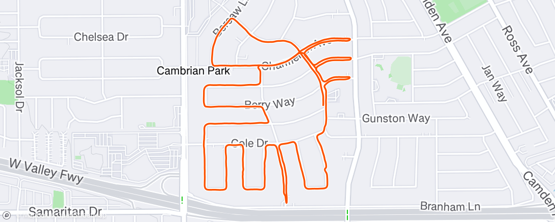 Map of the activity, Morning Run