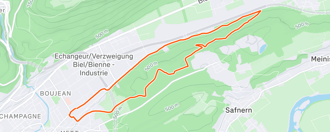 Map of the activity, Lunch Trail Run