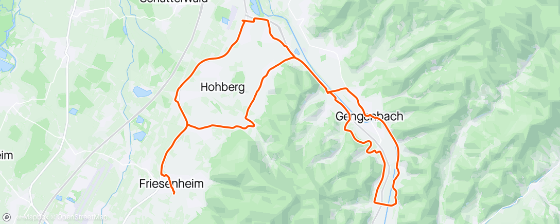 Map of the activity, mit Tanja zum Eis essen nach Gengenbach