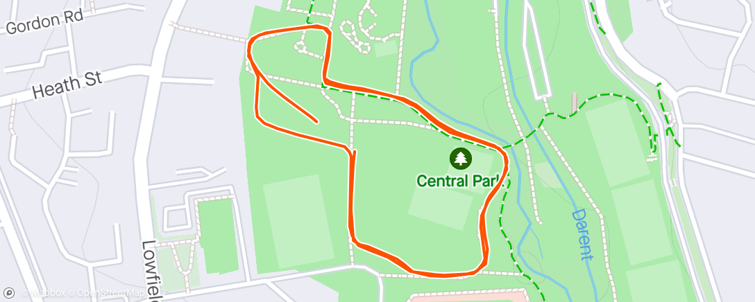 Map of the activity, Junior parkrun with Dotty
