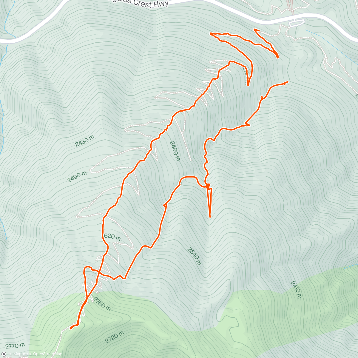Map of the activity, Mt. Baden Powell Backcountry Ski