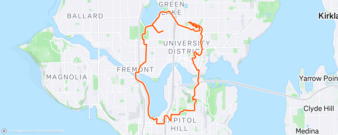 Map of the activity, Evening Ride