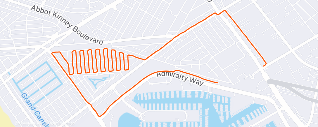 Map of the activity, Afternoon Run