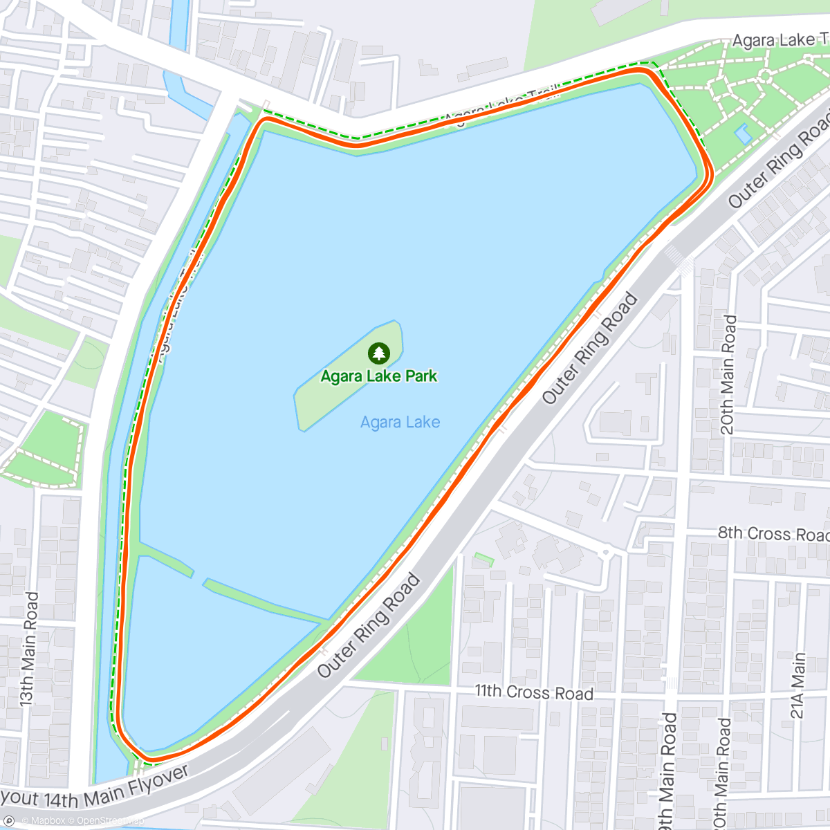 Map of the activity, Lazy Late Morning Jog