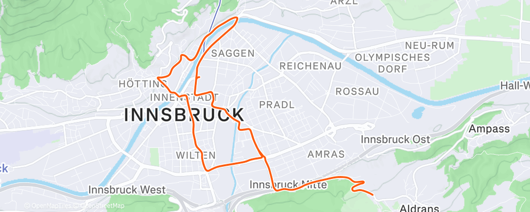 Map of the activity, Zwift - Race: After Party Race by PETA-Z (E) on Innsbruck KOM After Party in Innsbruck