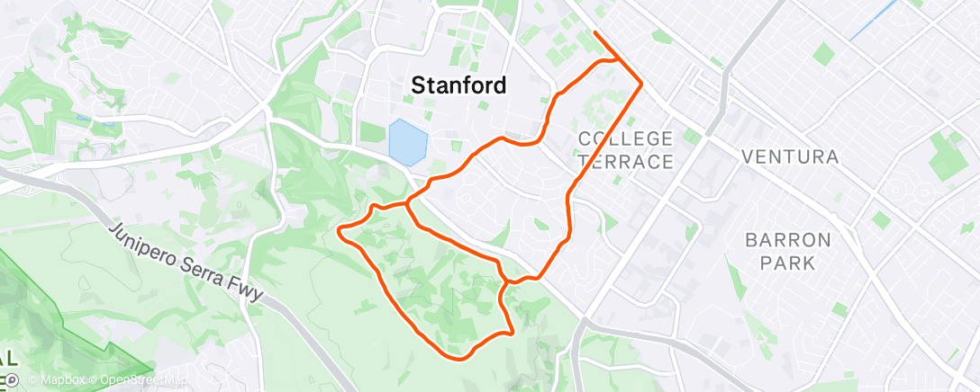 Map of the activity, Afternoon Run