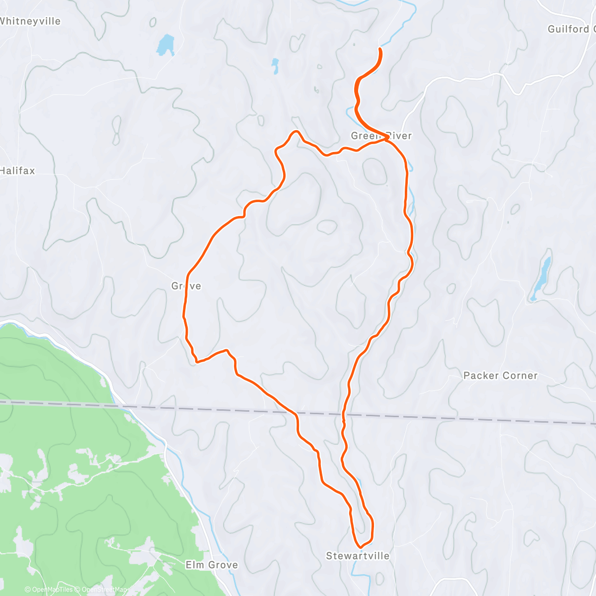 Map of the activity, Hilltown tourism w/ Emily