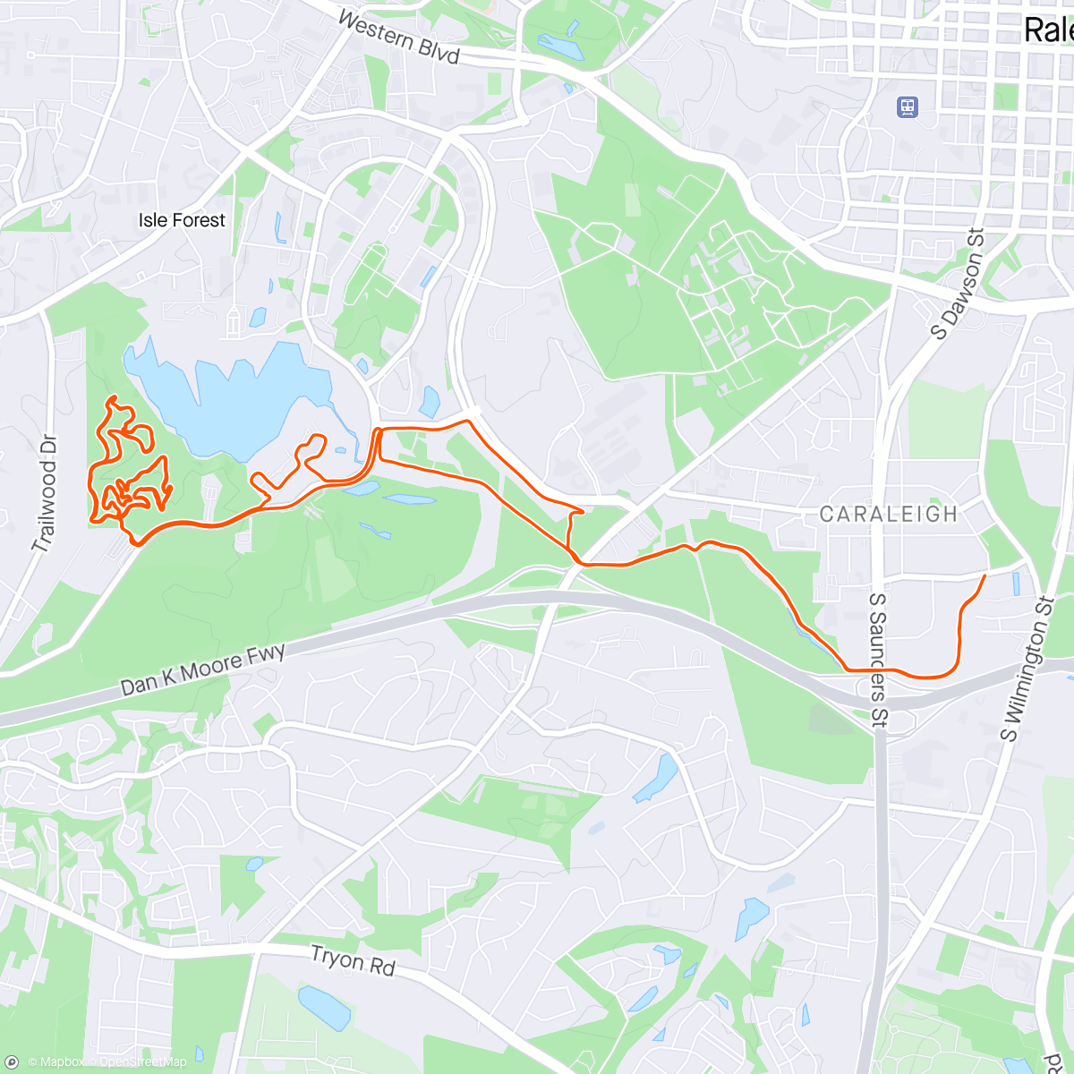 Map of the activity, Lunch Ride