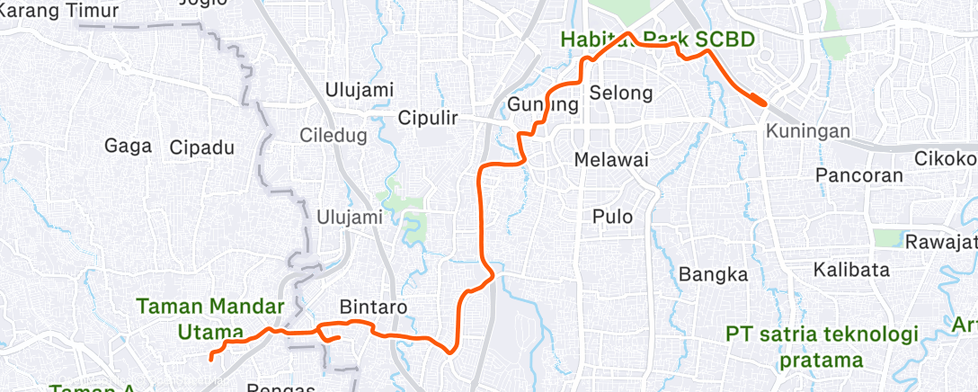 Map of the activity, Afternoon Ride