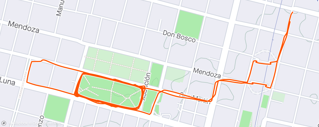 Mapa da atividade, Carrera de tarde