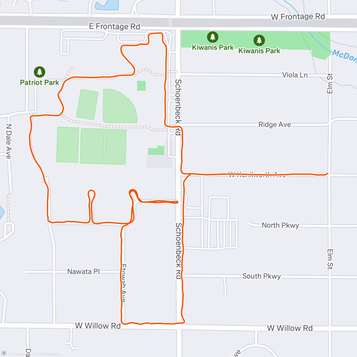 Map of the activity, Run Every Day May #28
