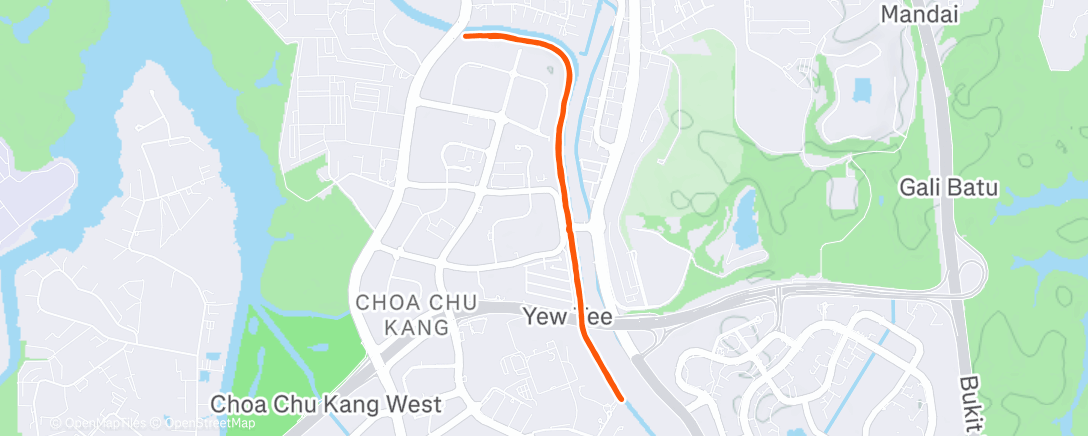 Map of the activity, Night Run