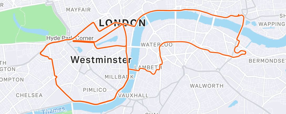 Map of the activity, Zwift - Group Ride: 3R Endurance Steady Ride (B) on London Calling in London