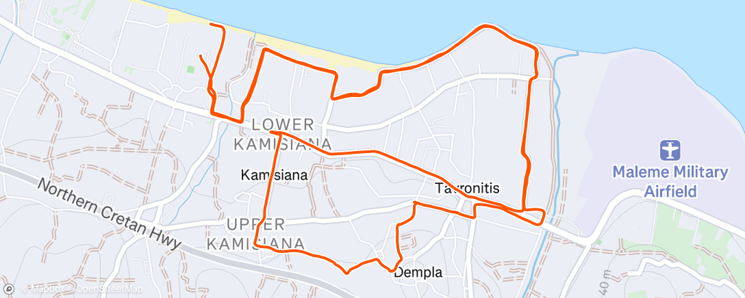 Map of the activity, Morning Run