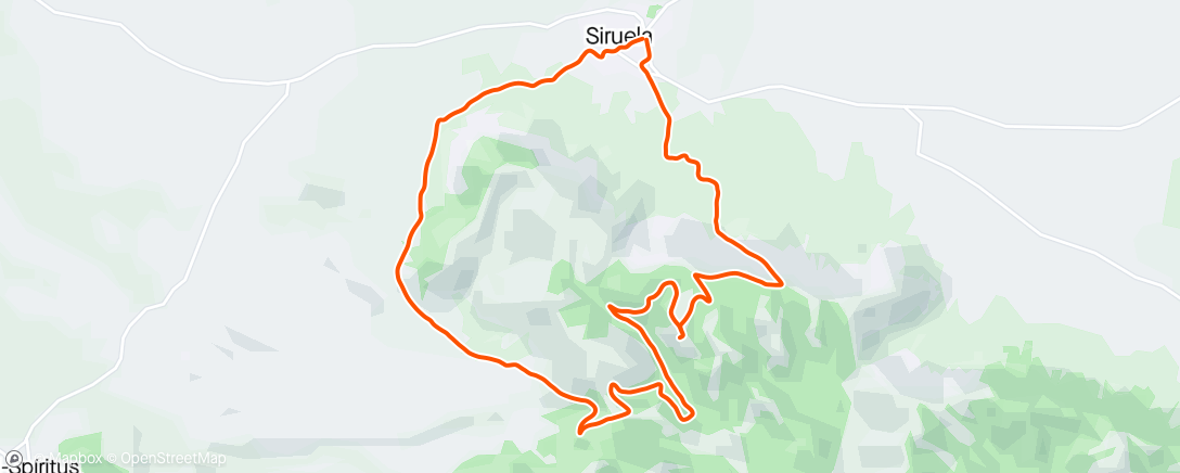 Mapa da atividade, Siruela, zona espectacular