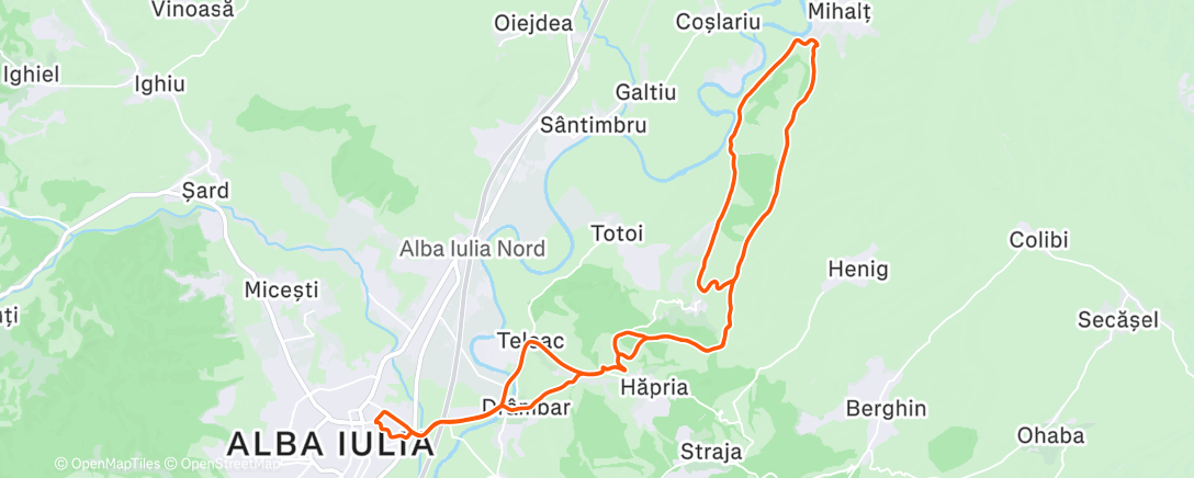 Map of the activity, Afternoon Ride