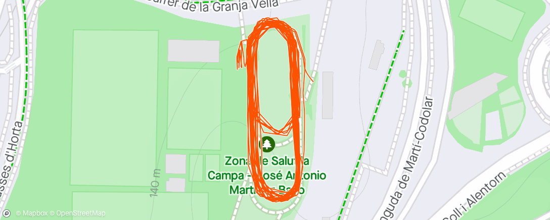 アクティビティ「Carrera de tarde」の地図