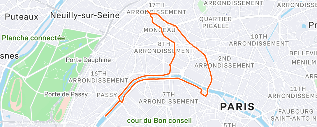 Map of the activity, Lunch Run