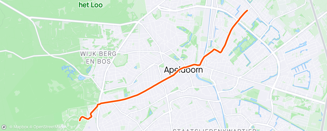 Map of the activity, Avondrit op e-bike