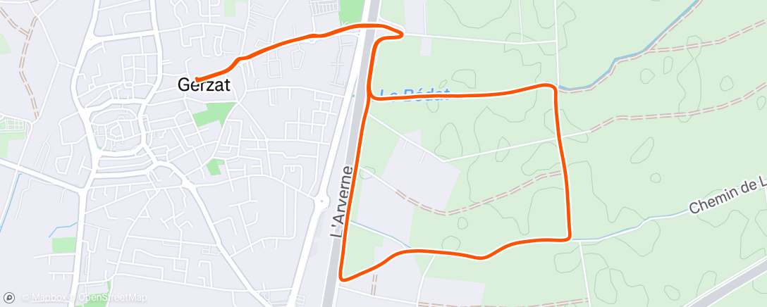 Map of the activity, Course à pied le matin