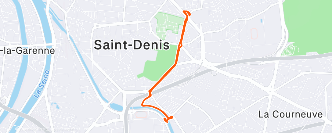 Map of the activity, Vélo du midi