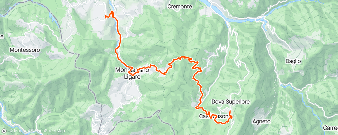 Mapa da atividade, Cammino dei Ribelli - Tappa 6
