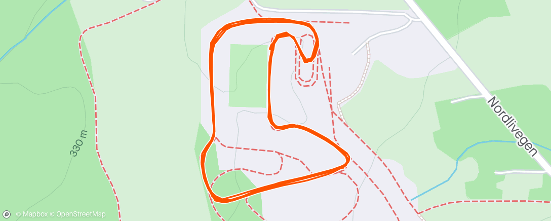 Mapa da atividade, Evening Nordic Ski